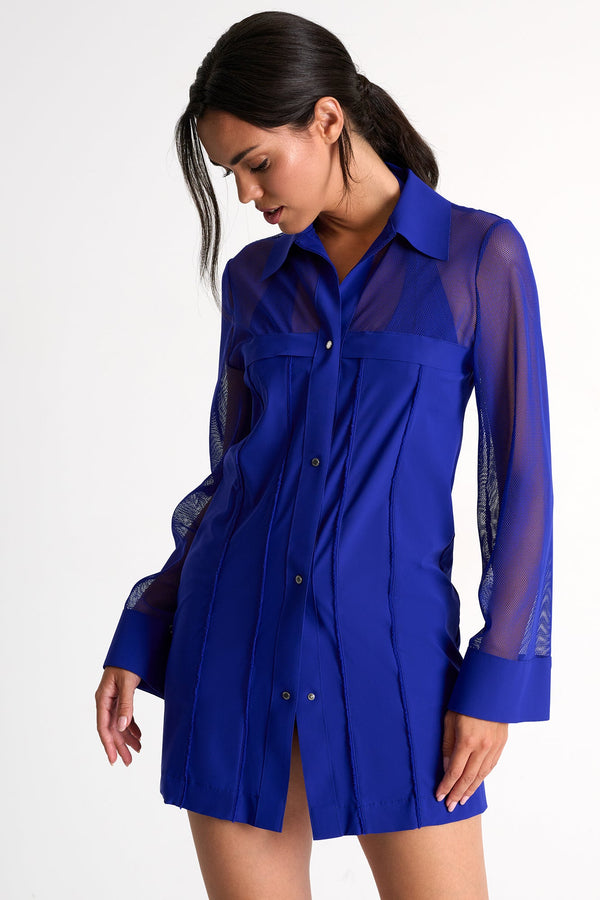 Shan Charlie Grid Mesh Beach Shirt - 42595-85-560
